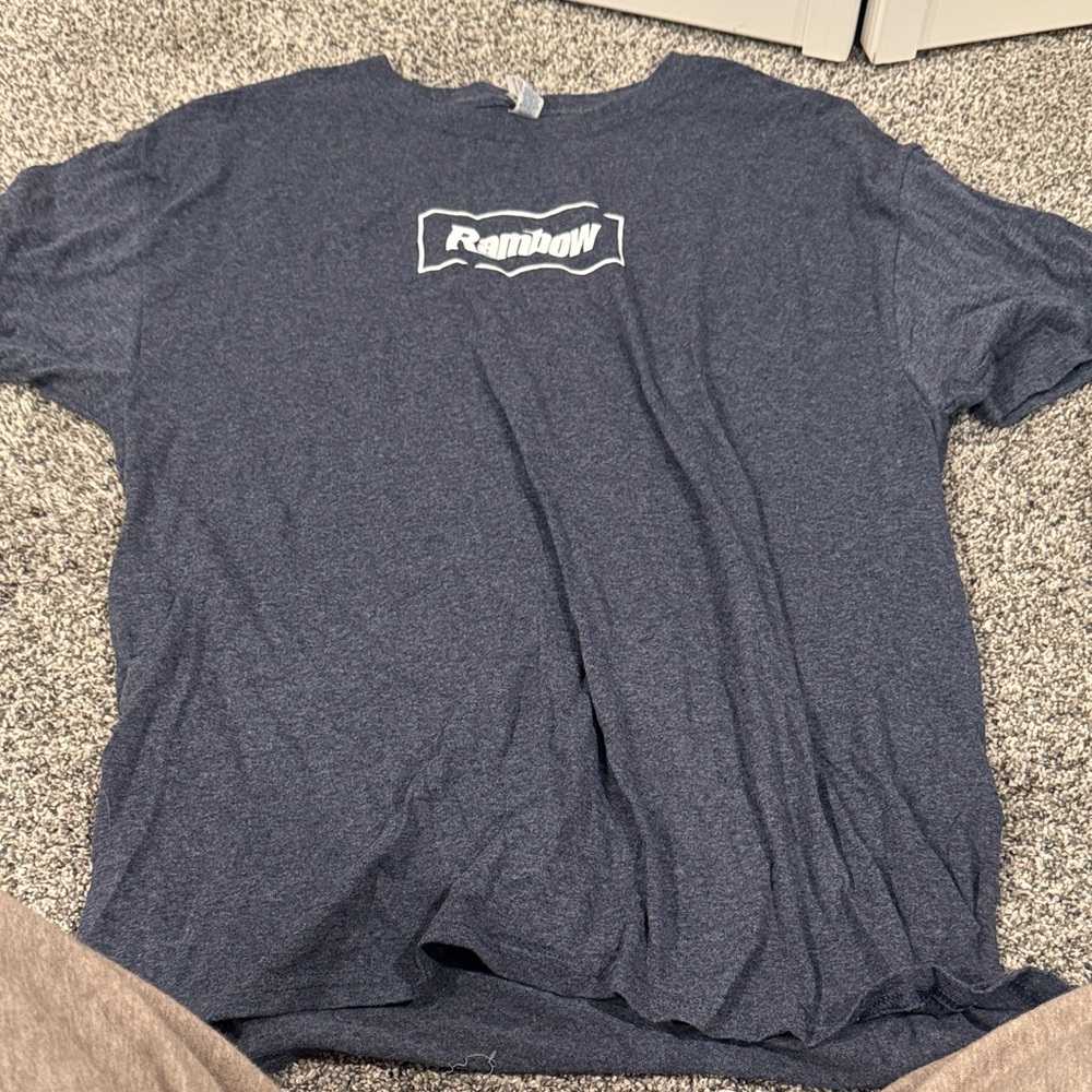 Jerzees Navy Tee with White Logo